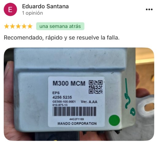 Captura de opinión real en Google sobre reparación de módulo EPS